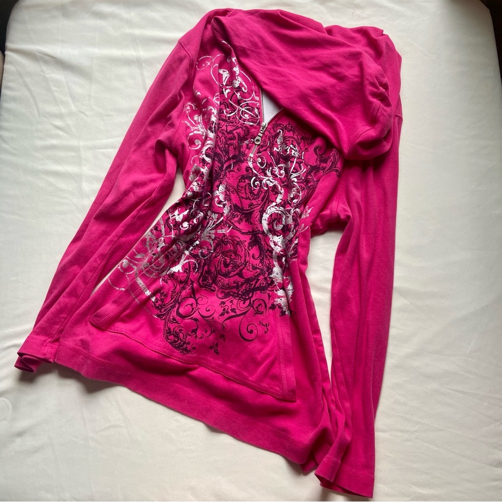 Pink Y2K Hooded Zip Up Jacket Style & Co.